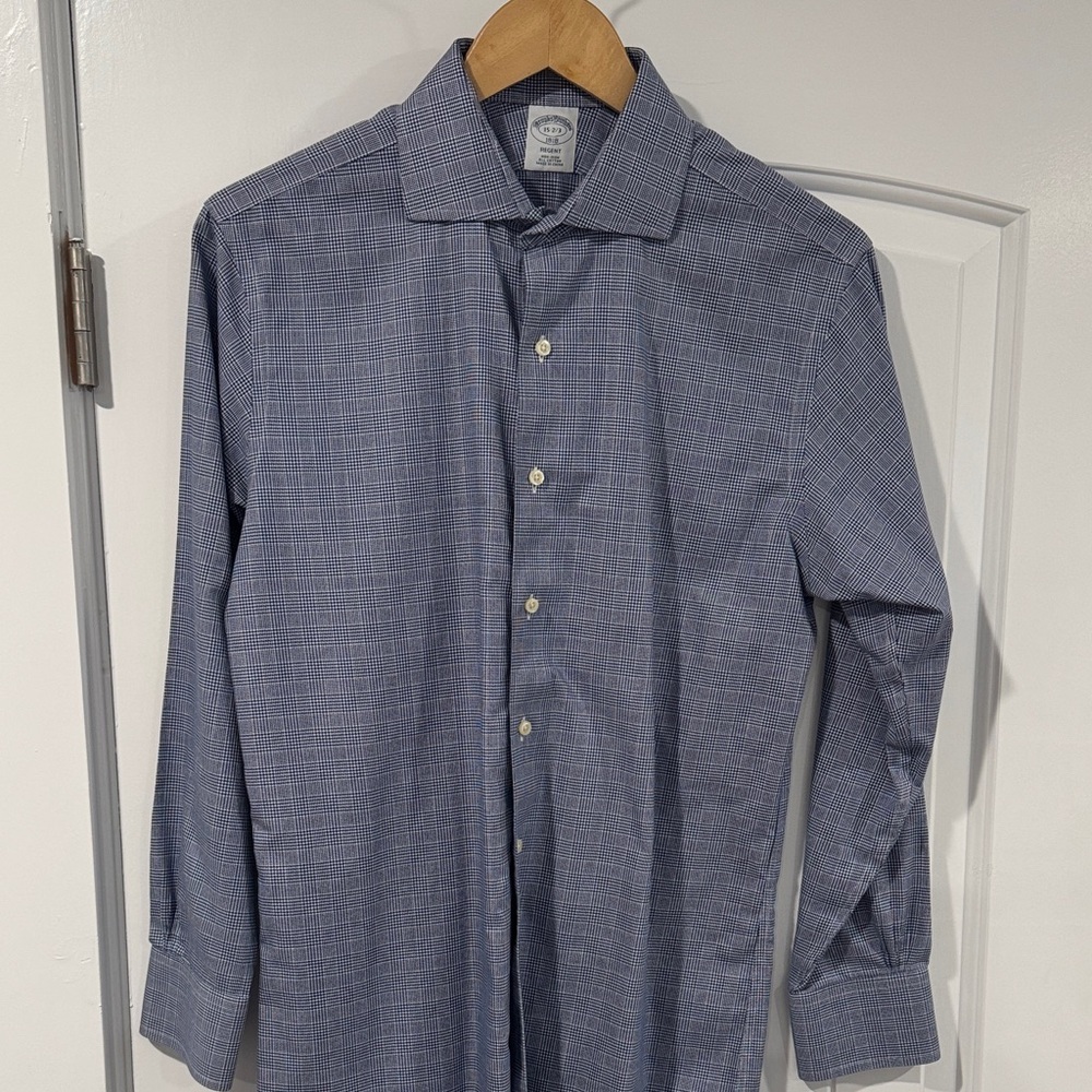Brooks Brothers Navy Check Dress Shirt